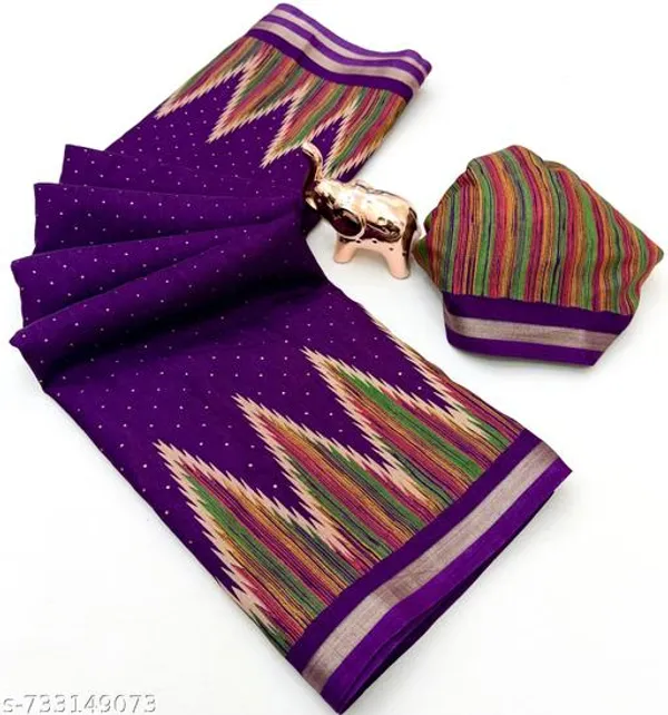 Purple_Pure_Soft_Tussar_Silk_Purple_Saree_For_Women_With_Golden_Zari_Border_Lightweight_Traditional_Saree_For_Office_Wear_Festive_Party_Wear