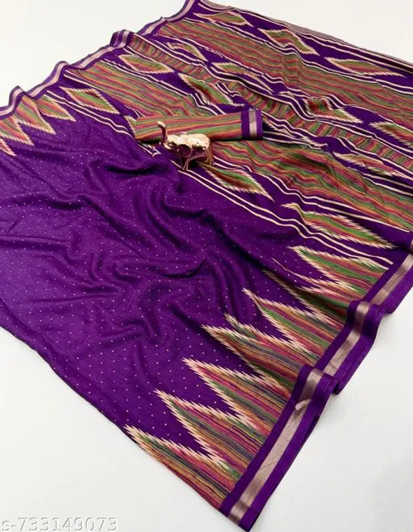 Purple_Pure_Soft_Tussar_Silk_Purple_Saree_For_Women_With_Golden_Zari_Border_Lightweight_Traditional_Saree_For_Office_Wear_Festive_Party_Wear