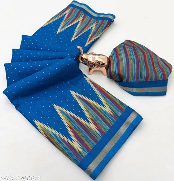 Sky_Blue_Pure_Soft_Tussar_Silk_Blue_Saree_For_Women_With_Golden_Zari_Border_Lightweight_Traditional_Saree_For_Office_Wear_Festive_Party_Wear