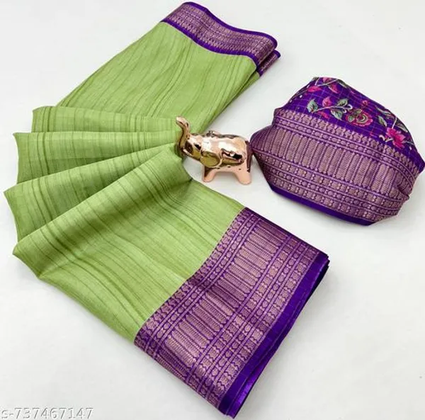 Green_Dola_Silk_Kalamkari_Printed_Saree_With_Purple_Peacock_Designer_Pallu_Rich_Zari_Border_Festive_Wedding_Party_Wear_Saree_For_Women