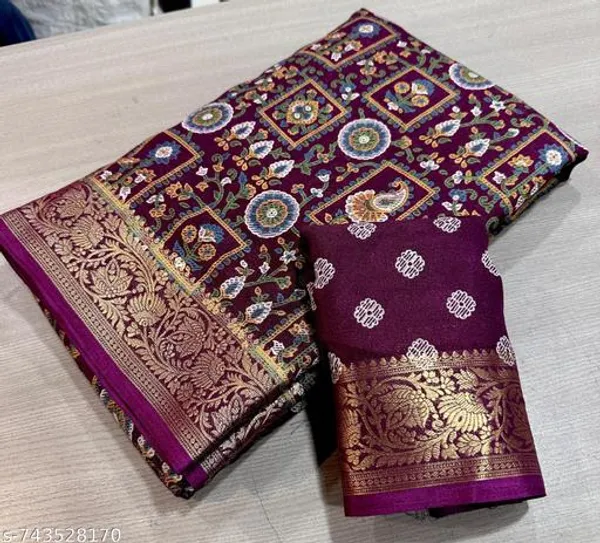 Purple_Designer_Silk_Saree_With_Rich_Zari_Weaving_Border_Premium_Floral_Motif_Festive_Wedding_Wear_Saree_With_Matching_Blouse