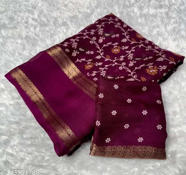 Purple_Super_Premium_Dola_Silk_Saree_With_Rich_Weaving_Border_Uniform_2_Tone_Design_Lightweight_Office_Festive_Daily_Wear_Saree_With_Matching_Blouse