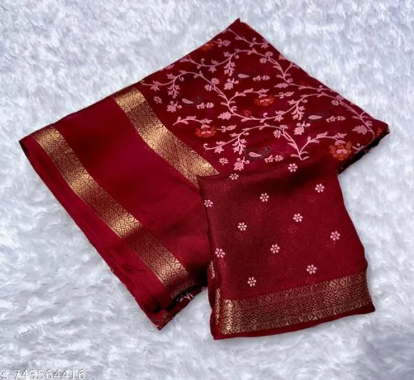 Deep_Red_Super_Premium_Dola_Silk_Saree_With_Rich_Weaving_Border_Uniform_2_Tone_Lightweight_Office_Festive_Daily_Wear_Saree_With_Matching_Blouse