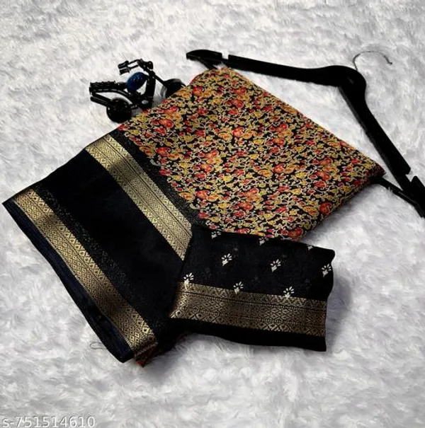 Black_Dola_Silk_Banarasi_Style_Saree_With_Rich_Floral_Woven_Pallu_Golden_Zari_Border_Traditional_Wedding_Festive_Wear_Saree_For_Women