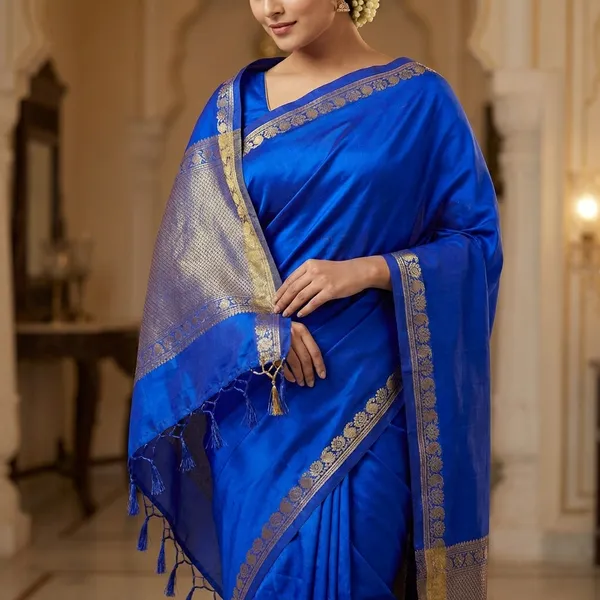 Blue_Mysore_Pure_Soft_Silk_Saree_With_Mango_Zari_Fancy_Border_Chit_Pallu_Royal_Blue_Traditional_Wedding_Festive_Wear_Saree_For_Women
