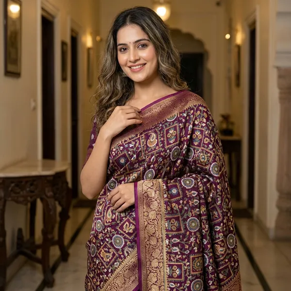 Purple_Designer_Silk_Saree_With_Rich_Zari_Weaving_Border_Premium_Floral_Motif_Festive_Wedding_Wear_Saree_With_Matching_Blouse