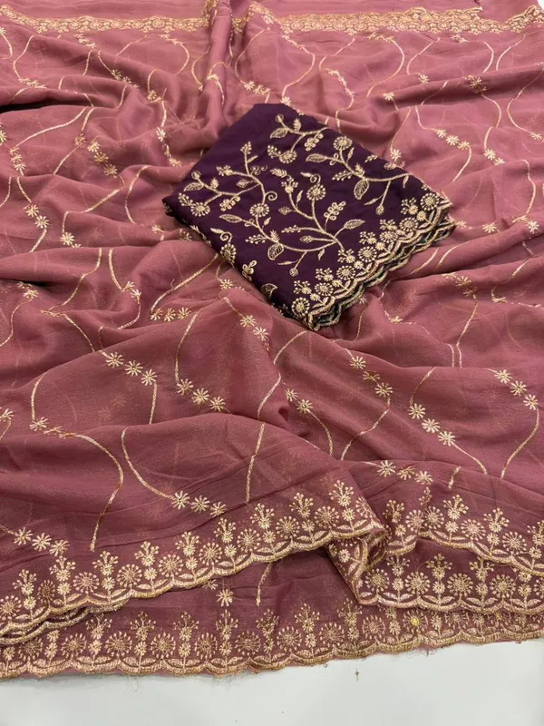 Pink_Elegant_Embroidered_Saree_With_Designer_Blouse_For_Women_|_With_Blouse_Piece