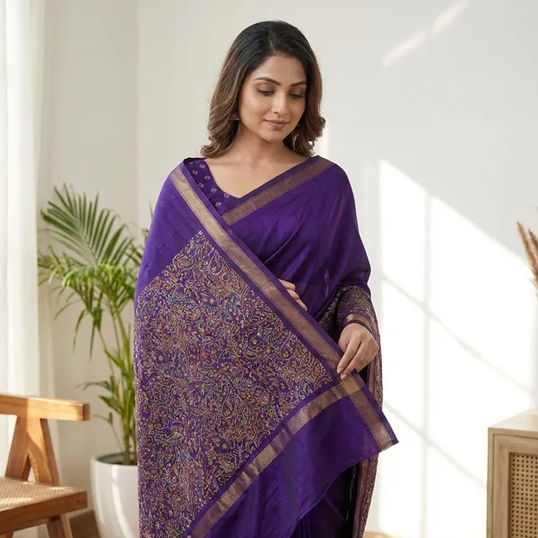 Purple_Elegant_Floral_Print_Cotton_Saree_For_Women_|_With_Blouse_Piece