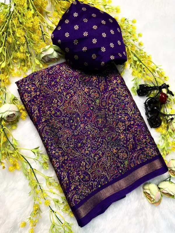 Purple_Elegant_Floral_Print_Cotton_Saree_For_Women_|_With_Blouse_Piece