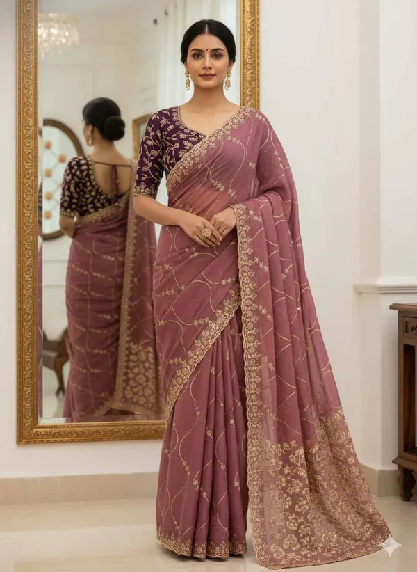 Pink_Elegant_Embroidered_Saree_With_Designer_Blouse_For_Women_|_With_Blouse_Piece