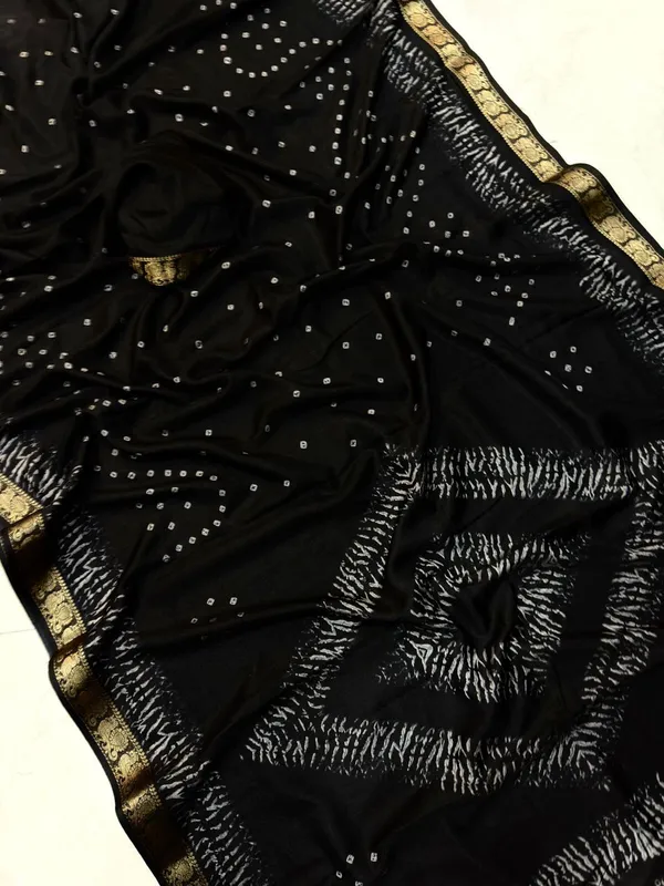Black_Bandhani_Saree_For_Women_|_With_Blouse_Piece