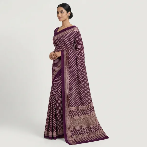 Wine_Ajrakh_Silk_Saree_For_Women_|_With_Blouse_Piece