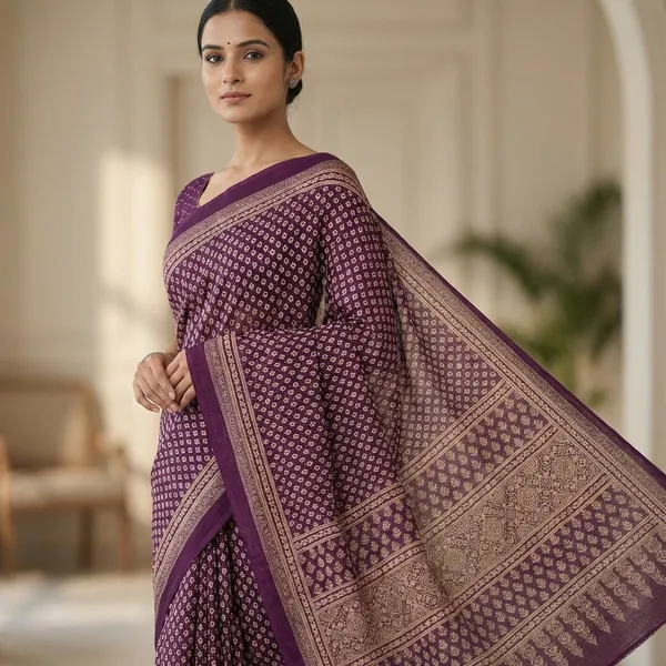 Wine_Ajrakh_Silk_Saree_For_Women_|_With_Blouse_Piece
