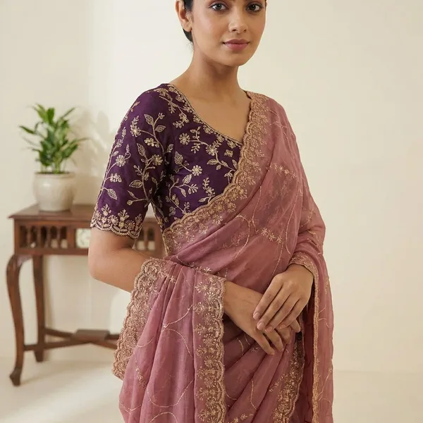 Pink_Elegant_Embroidered_Saree_With_Designer_Blouse_For_Women_|_With_Blouse_Piece