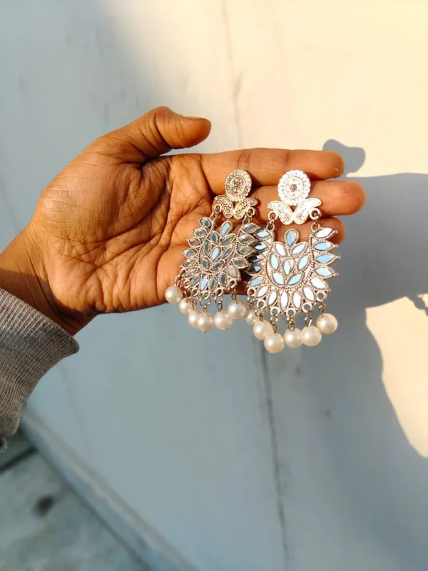 Oxidized_Silver_Floral_Chandbali_Earrings_With_Pearl_Drops_(Pack_Of_2)