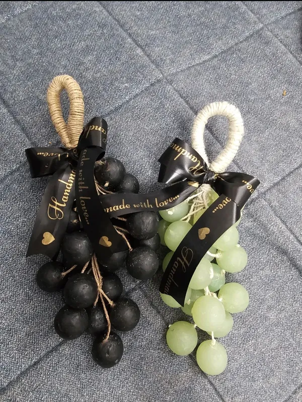 Handmade_Grape_Bunch_Soap_-_Set_Of_2_(Black_&_Green)