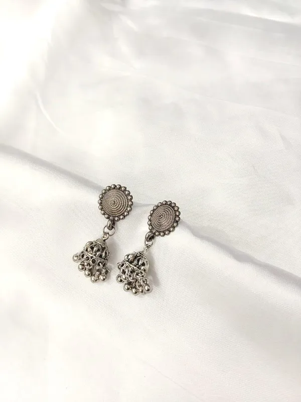 Oxidized_Silver_Jhumka_Earrings_With_Traditional_Design_(Pack_Of_2)