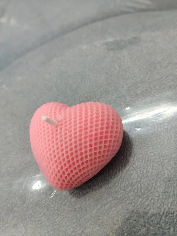 Heart_Shaped_Decorative_Candle_-_Pink_Honeycomb_Textured_Design_(pack_of_6)