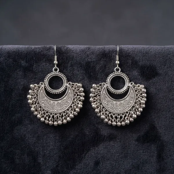 Oxidized_Silver_Chandbali_Earrings_With_Ghungroo_Detailing_(Pack_Of_2)