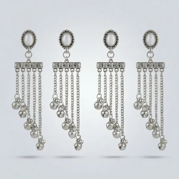 Silver-Toned_Dangling_Pearl_Earrings_With_Chain_Detail_(Pack_Of_2)
