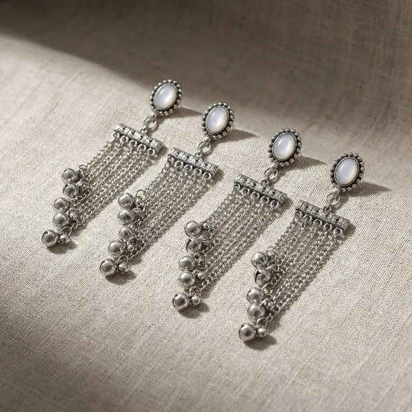 Silver-Toned_Dangling_Pearl_Earrings_With_Chain_Detail_(Pack_Of_2)