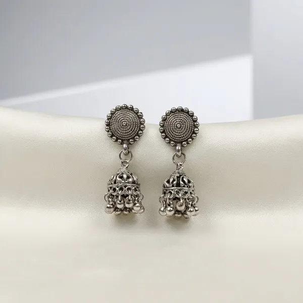Oxidized_Silver_Jhumka_Earrings_With_Traditional_Design_(Pack_Of_2)
