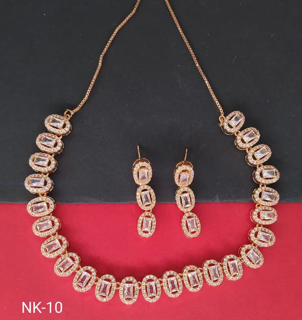 Rose_Gold_Rectangular_Crystal_Necklace_Set_With_Earrings_Nk_10