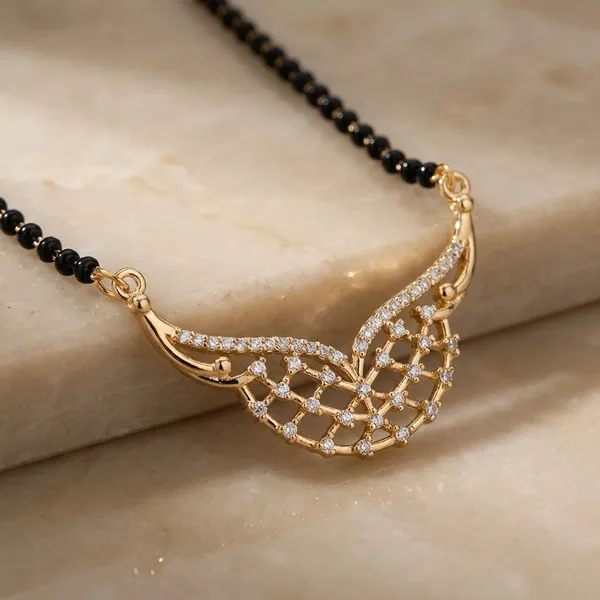 Gold_Plated_Peacock_Mangalsutra_With_Black_Beaded_Chain_Ms_66_G