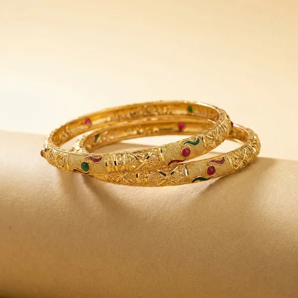 Antique_Gold_Plated_Meenakari_Bangles_Set_Of_2_No_616