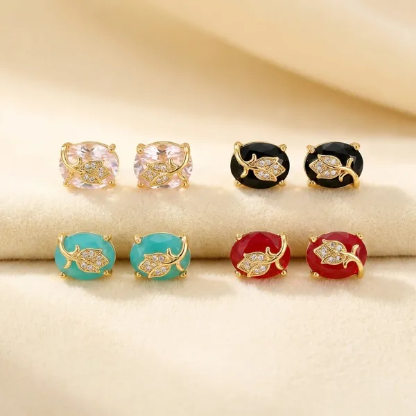 Gold_Plated_Stud_Earrings_Elegant_Set_Of_6_Pairs
