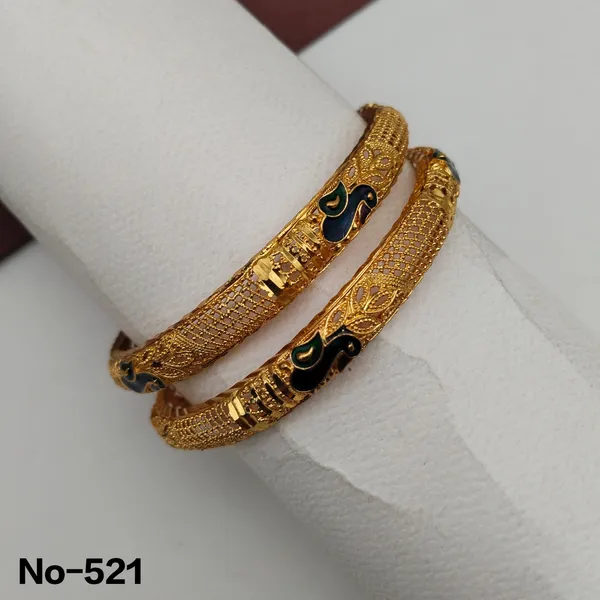 Gold_Plated_Peacock_Design_Bangles_Traditional_Set_Of_2