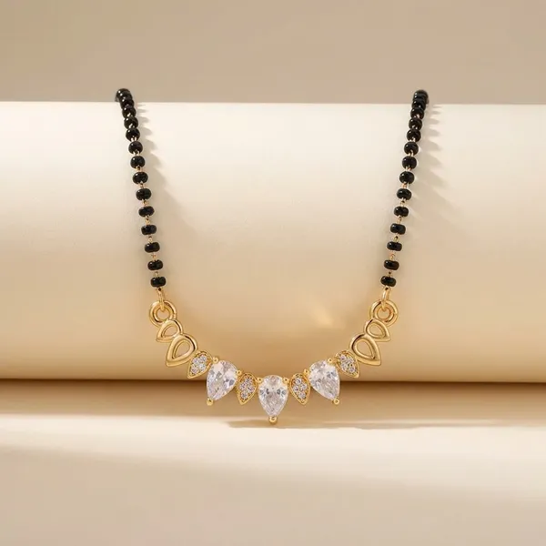 Gold_Accent_Mangalsutra_Necklace_With_Black_Beads