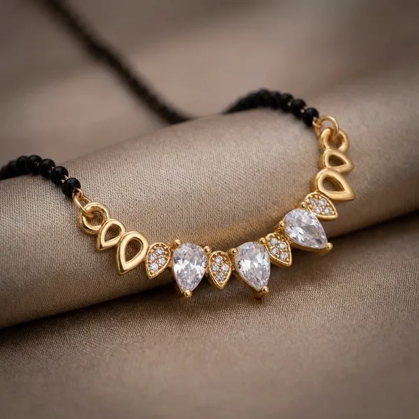 Gold_Accent_Mangalsutra_Necklace_With_Black_Beads