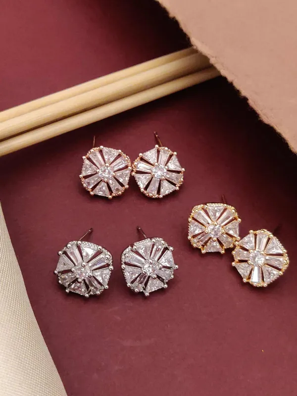 Rose_Gold_Floral_Crystal_Stud_Earrings_Elegant_Set_Of_3_Pairs