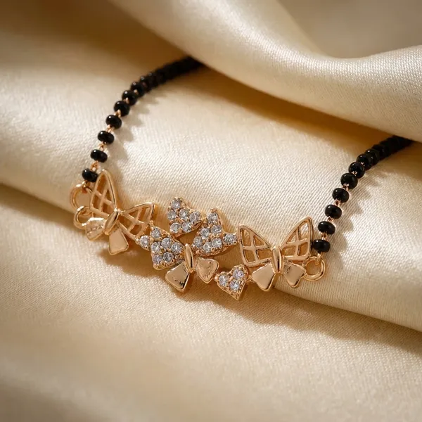Rose_Gold_Butterfly_Pendant_Mangalsutra_Necklace_With_Black_Beads