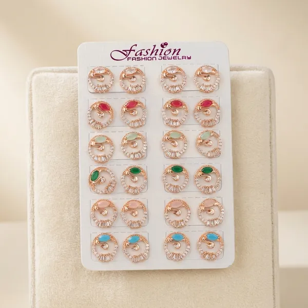 Crystal_Peacock_Design_Stud_Earrings_Fashion_Set