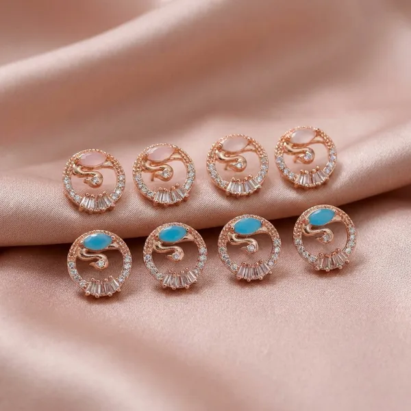 Crystal_Peacock_Design_Stud_Earrings_Fashion_Set