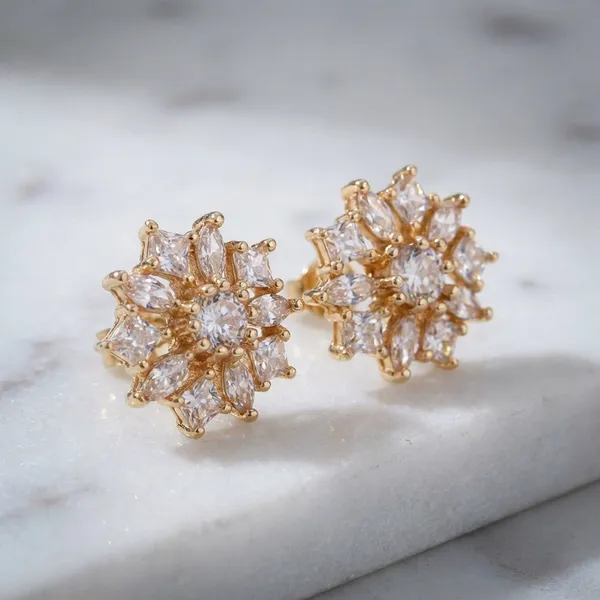 Rose_Gold_Crystal_Flower_Stud_Earrings_Elegant_Design