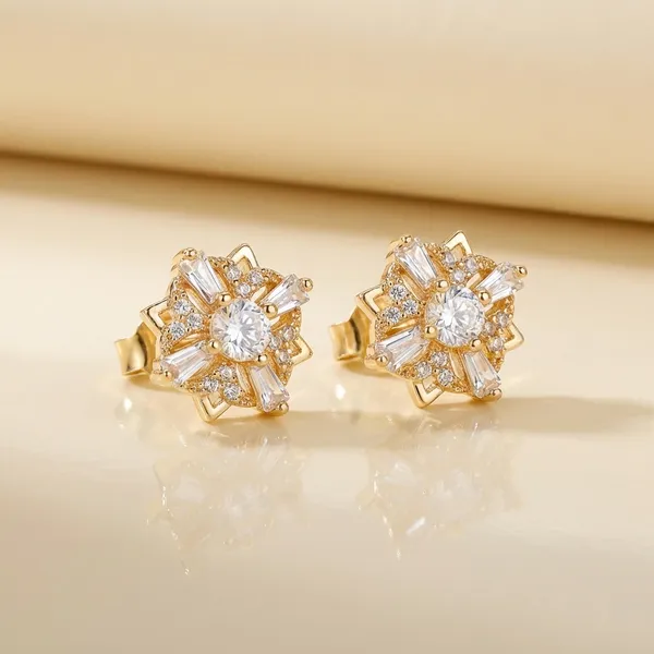 Gold_Tone_Floral_American_Diamond_Stud_Earrings