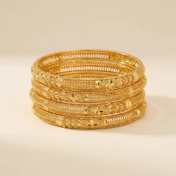 Golden_Textured_Bangles_Set_Of_4