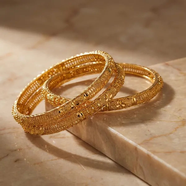 Golden_Textured_Bangles_Set_Of_4