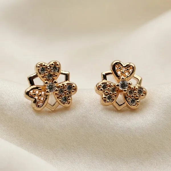 Gold_Plated_Crystal_Triple_Heart_Clover_Stud_Earrings