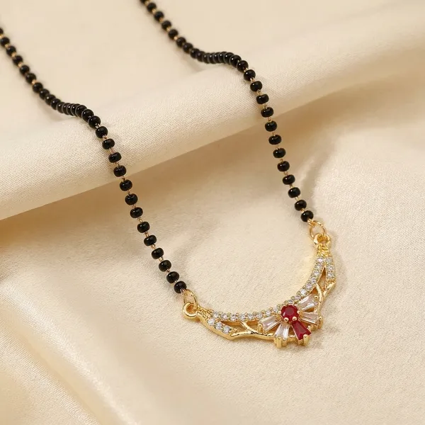 Gold_Tone_Floral_Pendant_Mangalsutra_Necklace