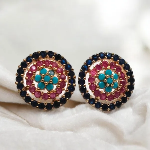 Multicolor_Stone_Studded_Circular_Stud_Earrings