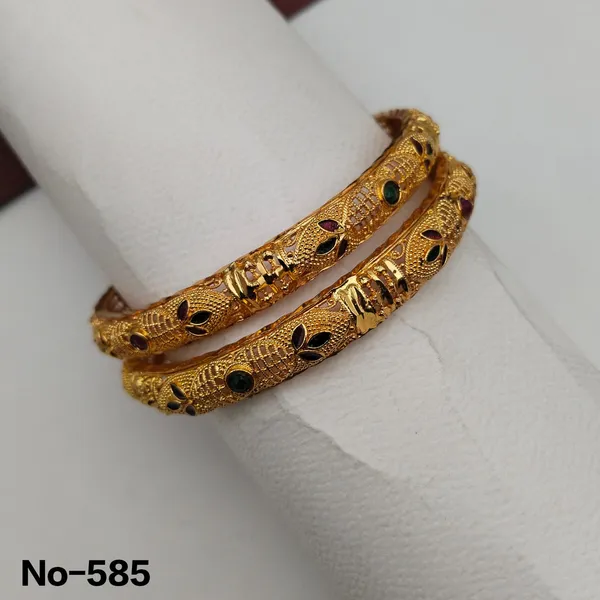 Gold_Plated_Black_Stone_Studded_Bangles_Set_Of_2
