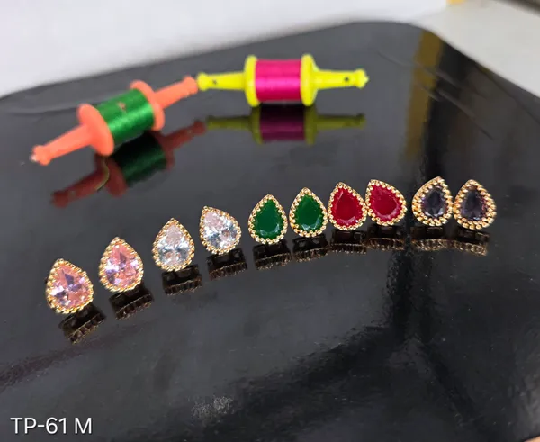 Multicolor_Teardrop_Crystal_Stud_Earrings_Set_Of_5_Pairs