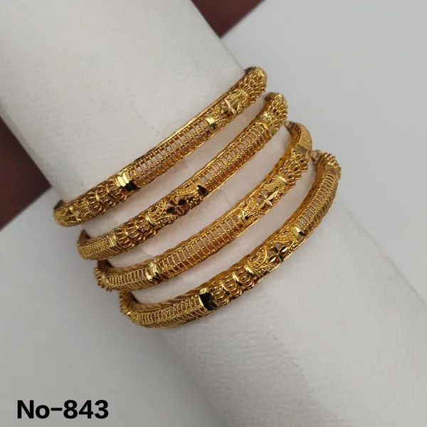Golden_Textured_Bangles_Set_Of_4