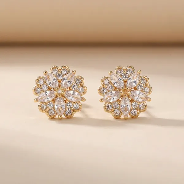 Rose_Gold_Floral_Crystal_Stud_Earrings