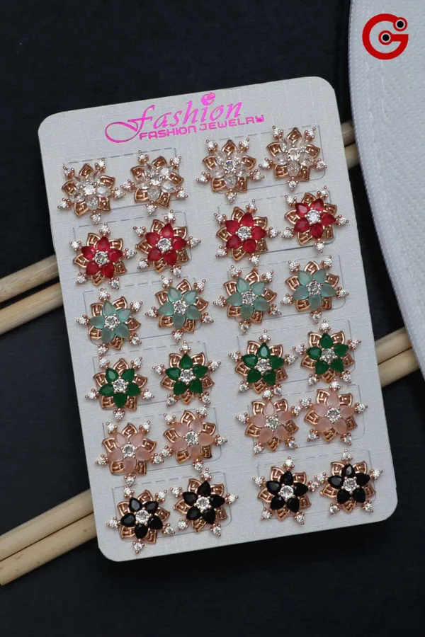 Crystal_Center_Floral_Stud_Earrings_Set_Of_12_Pairs