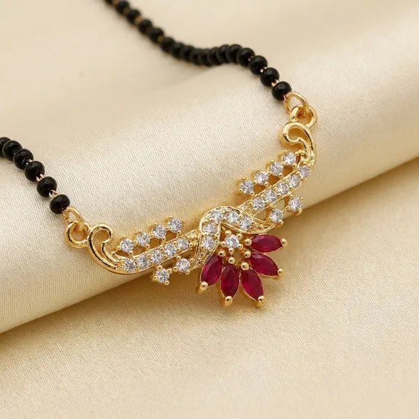 Gold_Tone_Floral_Mangalsutra_With_Black_Beads